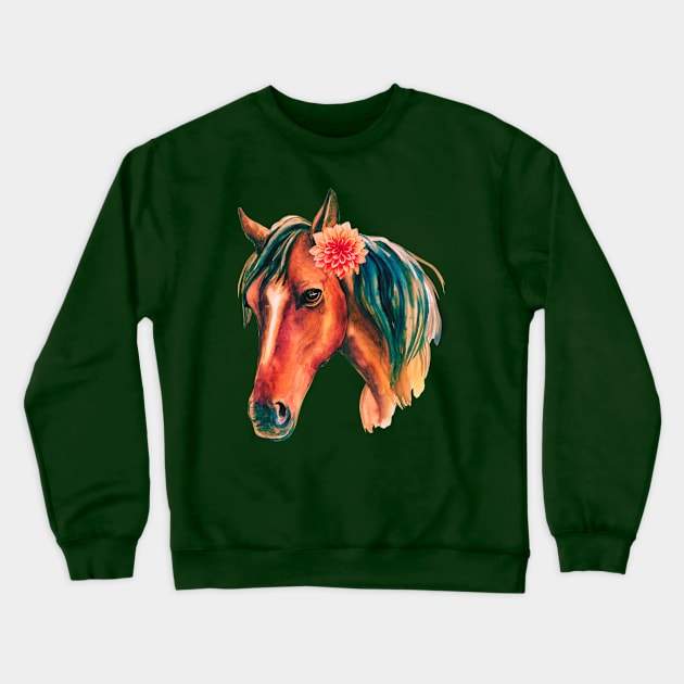 Seamless Horse Pattern Crewneck Sweatshirt by MandySJ